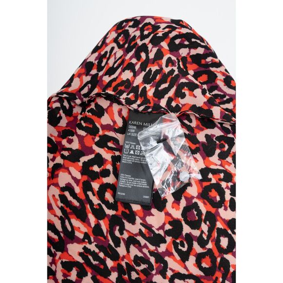 Karen Millen Red and Black Long Sleeve Dress - Picture 4 of 4